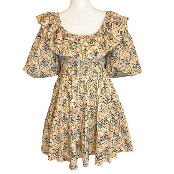 Agua by Agua Bendita Dress Chan Chan Miel Flor Mini Floral Cotton XSl - Picture 5 of 9